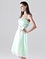 cheap Bridesmaid Dresses-A-Line Strapless Knee Length Satin Bridesmaid Dress with Bow(s) / Lace / Sash / Ribbon by LAN TING BRIDE®