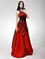 ieftine Rochii Ocazii Speciale-Ball Gown One Shoulder Floor Length Satin Vintage Inspired Prom / Formal Evening Dress with Beading / Appliques / Ruched by TS Couture®