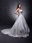 cheap Wedding Dresses-Wedding Dresses Strapless Sleeveless Chapel Train Satin Bridal Gowns With Sash / Ribbon Button 2024