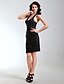 cheap Special Occasion Dresses-Sheath / Column V Neck / Straps Short / Mini Taffeta Dress with Ruched by TS Couture®