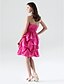 cheap Bridesmaid Dresses-A-Line Bridesmaid Dress Strapless Sleeveless Short / Mini Satin with Pick Up Skirt / Ruched 2022