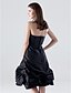 cheap Special Occasion Dresses-A-Line Little Black Dress Wedding Party Dress Strapless Sleeveless Knee Length Taffeta with Pick Up Skirt 2022