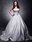cheap Wedding Dresses-Wedding Dresses Strapless Sleeveless Chapel Train Satin Bridal Gowns With Sash / Ribbon Button 2024