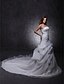 cheap Wedding Dresses-Hall Wedding Dresses Princess Strapless Scalloped-Edge Sleeveless Cathedral Train Lace Bridal Gowns With 2024
