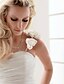 cheap Wedding Dresses-Hall Wedding Dresses Court Train Strapless One Shoulder Taffeta With Flower Cascading Ruffle 2023 Summer Bridal Gowns
