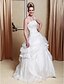 cheap Wedding Dresses-Hall Wedding Dresses Princess Strapless Sleeveless Floor Length Satin Bridal Gowns With Pick Up Skirt Beading 2024