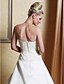 cheap Wedding Dresses-Hall Wedding Dresses A-Line Scalloped-Edge Long Sleeve Court Train Satin Bridal Gowns With Beading Appliques 2024