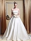 cheap Wedding Dresses-Wedding Dresses Princess Strapless Strapless Chapel Train Satin Bridal Gowns With Bowknot Sash / Ribbon 2024