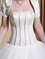 baratos Vestidos de Casamento-De Baile Vestidos de noiva Sem Alças Longo Cetim Tule Manga Curta com 2020