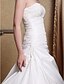 cheap Wedding Dresses-Hall Wedding Dresses A-Line Sweetheart Sleeveless Cathedral Train Taffeta Bridal Gowns With Ruched Beading 2024