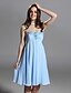 cheap Special Occasion Dresses-Sheath / Column Homecoming Cocktail Party Dress Scalloped Neckline Strapless Sleeveless Knee Length Chiffon with Beading Ruffles Side Draping 2020