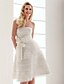 cheap Wedding Dresses-Hall Wedding Dresses A-Line Strapless Sleeveless Knee Length Satin Bridal Gowns With Bowknot Sash / Ribbon 2024