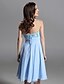 cheap Special Occasion Dresses-Sheath / Column Homecoming Cocktail Party Dress Scalloped Neckline Strapless Sleeveless Knee Length Chiffon with Beading Ruffles Side Draping 2020