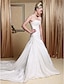 Χαμηλού Κόστους Νυφικά Φορέματα-Αίθουσα Φορεματα για γαμο Γραμμή Α Καρδιά Αμάνικο Πολύ μακριά ουρά Ταφτάς Νυφικά φορέματα Με Πιασίματα Χάντρες 2024