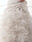 levne Svatební šaty-Radnice Svatební šaty Velmi dlouhá vlečka Bez ramínek Jedno rameno Taft S Květiny Volány kaskádové 2023 Léto Svatební šaty