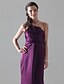 cheap Bridesmaid Dresses-Sheath / Column Strapless Floor Length Satin Bridesmaid Dress with Ruffles / Ruched by LAN TING BRIDE® / Open Back