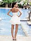 levne Svatební šaty-Plesové šaty Svatební šaty Srdcový výstřih Krátký / Mini Satén Bez ramínek Společenské Malé bílé s Nabíraná sukně Křížení 2021