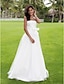 Χαμηλού Κόστους Νυφικά Φορέματα-Παραλία / Προορισμός Φορεματα για γαμο Μακρύ Γραμμή Α Αμάνικο Στράπλες Σατέν Με 2023 Καλοκαίρι Νυφικά φορέματα