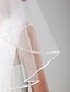 cheap Wedding Veils-Wedding Veil Two-tier Elbow Veils / Veils for Short Hair Ribbon Edge 31.5 in (80cm) Tulle White / IvoryA-line, Ball Gown, Princess,