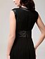 cheap Special Occasion Dresses-Sheath / Column Elegant Dress Formal Evening Military Ball Floor Length Sleeveless Bateau Neck Chiffon with Pleats Draping 2024