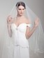 cheap Wedding Veils-Wedding Veil One-tier Fingertip Veils Scalloped Edge 86.61 in (220cm) Tulle White / IvoryA-line, Ball Gown, Princess, Sheath/ Column,