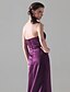 cheap Bridesmaid Dresses-Sheath / Column Strapless Floor Length Satin Bridesmaid Dress with Ruffles / Ruched by LAN TING BRIDE® / Open Back