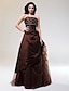 cheap Special Occasion Dresses-Ball Gown Dress Quinceanera Floor Length Sleeveless Strapless Taffeta with Lace Pick Up Skirt Beading 2023