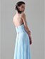 cheap Special Occasion Dresses-Sheath / Column Celebrity Style Open Back Prom Formal Evening Military Ball Dress Spaghetti Strap Jewel Neck Sleeveless Floor Length Chiffon with Sash / Ribbon Pleats Draping 2020