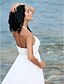 cheap Wedding Dresses-Sheath / Column Wedding Dresses Halter Neck Court Train Chiffon Sleeveless with 2020