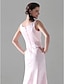 cheap Bridesmaid Dresses-A-Line Bridesmaid Dress Scoop Neck Sleeveless Elegant Floor Length Satin with Side Draping 2022