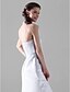 cheap Bridesmaid Dresses-A-Line Princess Strapless Floor Length Satin Bridesmaid Dress with Side Draping by LAN TING BRIDE®