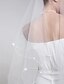 cheap Wedding Veils-Wedding Veil One-tier Fingertip Veils Scalloped Edge 86.61 in (220cm) Tulle White / IvoryA-line, Ball Gown, Princess, Sheath/ Column,