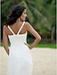 Χαμηλού Κόστους Νυφικά Φορέματα-Αίθουσα Ανοικτή Πλάτη Φορεματα για γαμο Γραμμή Α Καμιζόλα Λαιμόκοψη V Λεπτές Τιράντες Ασύμμετρο Σιφόν Νυφικά φορέματα Με Πιασίματα 2024