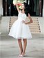 cheap Wedding Dresses-Wedding Dresses Knee Length Ball Gown Regular Straps Square Neck Organza With Bowknot Lace 2023 Summer Bridal Gowns