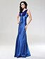 cheap Special Occasion Dresses-Sheath / Column Dress Formal Evening Wedding Party Floor Length Sleeveless Square Neck Chiffon with Beading Draping 2024