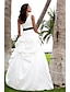 cheap Wedding Dresses-Ball Gown Wedding Dresses One Shoulder Floor Length Satin Taffeta Regular Straps Country Beach Plus Size with Pick Up Skirt Sash / Ribbon Flower 2020