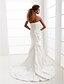 זול שמלות כלה-בתולת ים \ חצוצרה שמלות חתונה לב (סוויטהארט) שובל קורט סאטן ללא שרוולים עם כיווצים למעלה חרוזים אפליקציות 2020