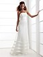 cheap Wedding Dresses-Hall Wedding Dresses A-Line Strapless Strapless Floor Length Satin Bridal Gowns With Sash / Ribbon Beading 2024