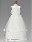 cheap Flower Girl Dresses-Princess / A-Line Floor Length First Communion / Wedding Party Satin / Tulle Sleeveless Jewel Neck with Lace / Bow(s)