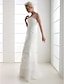 cheap Wedding Dresses-Mermaid / Trumpet Wedding Dresses Strapless Floor Length Organza Tulle Cap Sleeve with Pick Up Skirt Criss-Cross 2020