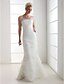 cheap Wedding Dresses-Mermaid / Trumpet Wedding Dresses Strapless Floor Length Organza Tulle Cap Sleeve with Pick Up Skirt Criss-Cross 2020