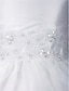 preiswerte Kleider für Junior-Brautjungfern-Prinzessin Boden-Länge Blumenmädchenkleider Erstkommunion Organza Ärmellos Schmuck mit Perlenstickerei / Apfel / Sanduhr / Dreieck / Birne / Rechteck