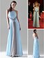 cheap Special Occasion Dresses-Sheath / Column Celebrity Style Open Back Prom Formal Evening Military Ball Dress Spaghetti Strap Jewel Neck Sleeveless Floor Length Chiffon with Sash / Ribbon Pleats Draping 2020