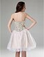 cheap Cocktail Dresses-Ball Gown Sparkle &amp; Shine Dress Holiday Homecoming Short / Mini Sleeveless Sweetheart Tulle with Crystals Beading 2024