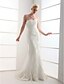 cheap Wedding Dresses-Hall Wedding Dresses Mermaid / Trumpet Sweetheart Strapless Sweep / Brush Train Lace Over Tulle Bridal Gowns With Beading Appliques 2024