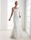 cheap Wedding Dresses-Mermaid / Trumpet Wedding Dresses Strapless Floor Length Organza Tulle Cap Sleeve with Pick Up Skirt Criss-Cross 2020