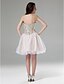 cheap Cocktail Dresses-Ball Gown Sparkle &amp; Shine Dress Holiday Homecoming Short / Mini Sleeveless Sweetheart Tulle with Crystals Beading 2024
