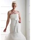 cheap Wedding Dresses-Hall Wedding Dresses Mermaid / Trumpet Strapless Sleeveless Court Train Satin Bridal Gowns With Bowknot Pick Up Skirt 2024
