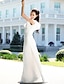 levne Svatební šaty-Mořská panna Do V Na zem Šifón Krátký rukáv Společenské Malé bílé Svatební šaty s Sklady 2020