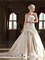 cheap Wedding Dresses-Wedding Dresses A-Line Strapless Strapless Cathedral Train Taffeta Bridal Gowns With Beading Lace Insert 2024